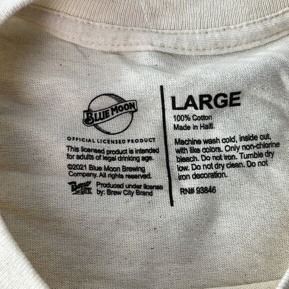 Blue Moon Crop Top Beige Cream Blue Large - Picture 7 of 8